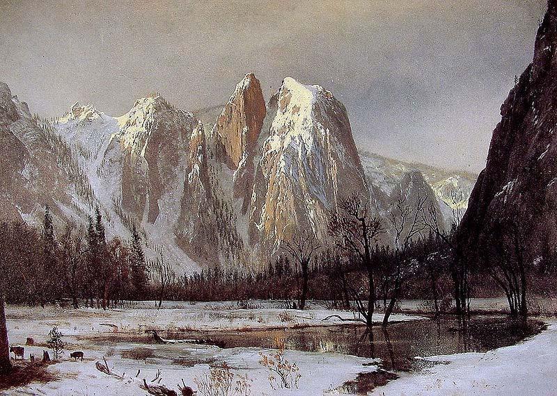 Albert Bierstadt Cathedral Rock, Yosemite Valley, California Sweden oil painting art